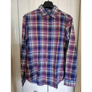 John Varvatos USA Men's Plaid Cotton Long Sleeve Button Up Shirt Size S Casual.